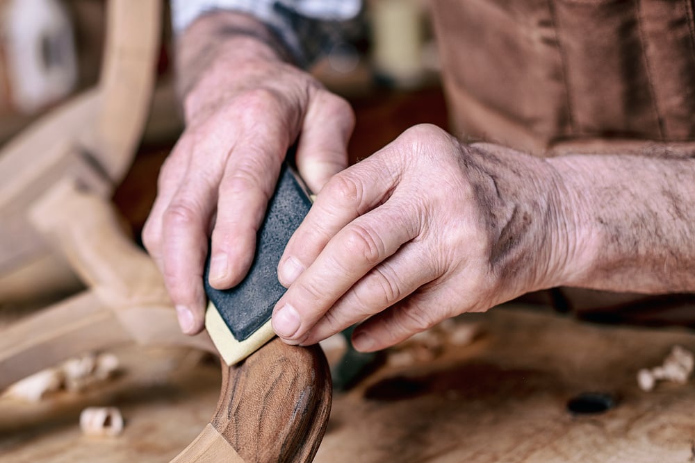 Carpenter Hands Sanding